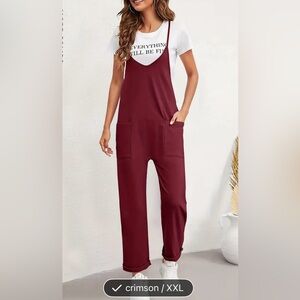 Women's Burgundy Jumpsuit